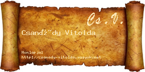 Csanády Vitolda névjegykártya